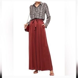 Zimmermann Rust Red Wide-Leg Pants 100% silk